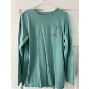Turquoise Ivory- Ella long sleeve shirt.